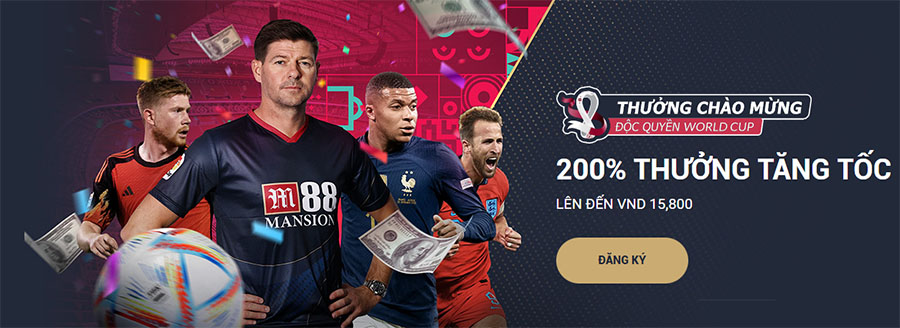 Khuyến Mãi M88 - Tiền thưởng chào mừng lên đến 200%