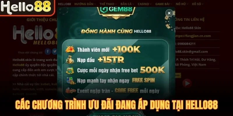 Khuyến Mãi Hello88 - Tổng Quan Danh Mục Ưu Đãi Đang Áp Dụng
